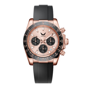 Iss Quartz Multi-functional Waterproof Wristwatch Silicone Strap Luminous Pointers Chronograph Luxury Diamond