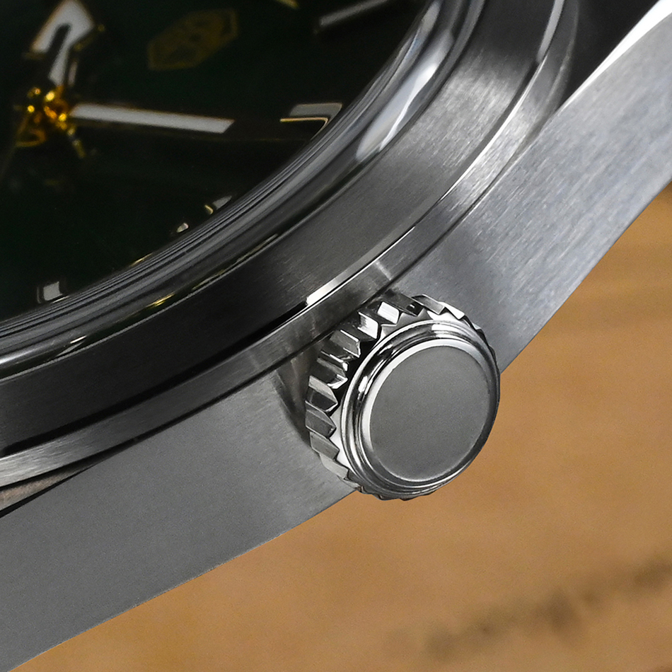 Iss Custom Luxury Mens Quartz Watch Quality Retro Green Dial Glow Needle Stainless Steel Band Fashion Luminous Watch - Image 5