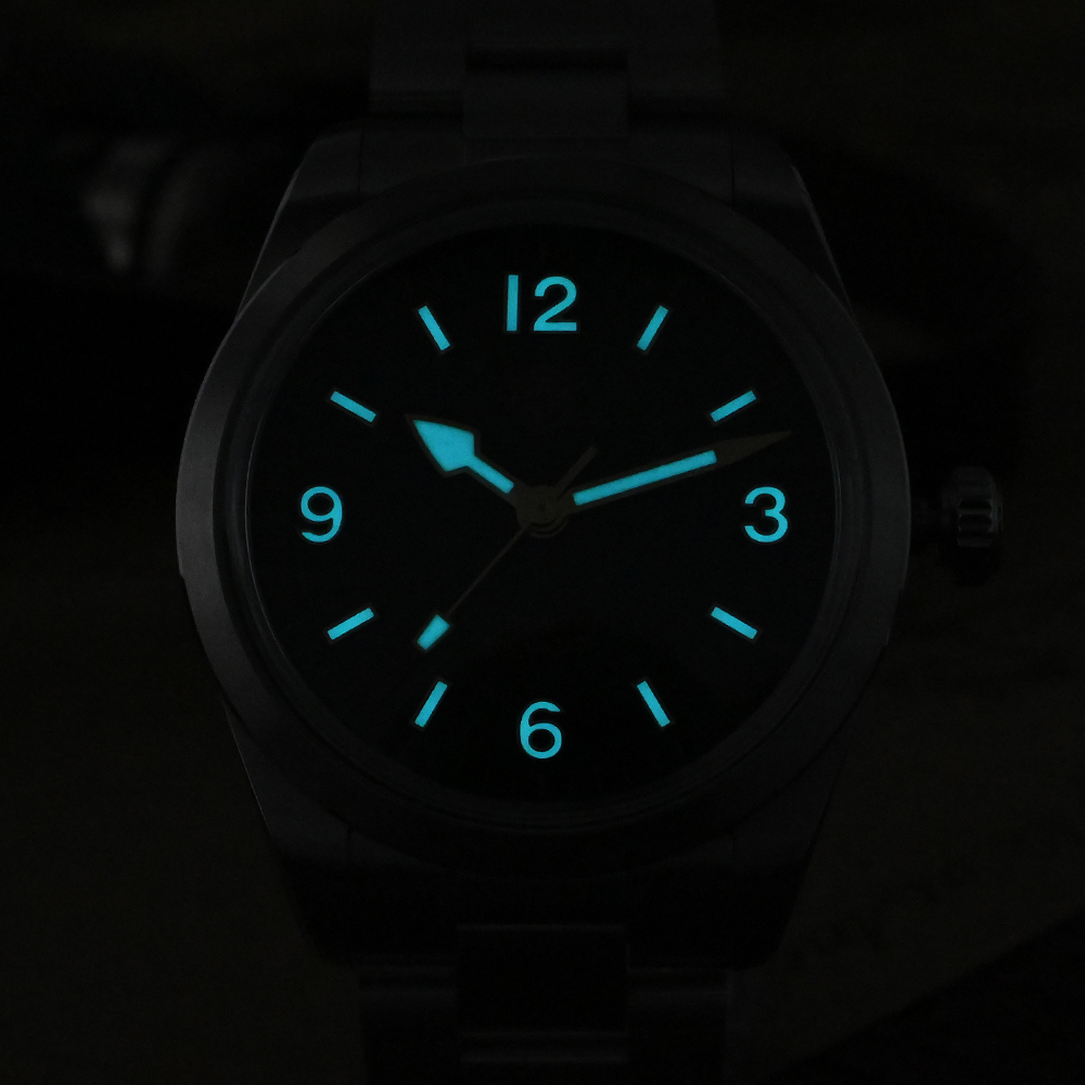 Iss Custom Luxury Mens Quartz Watch Quality Retro Green Dial Glow Needle Stainless Steel Band Fashion Luminous Watch - Image 6