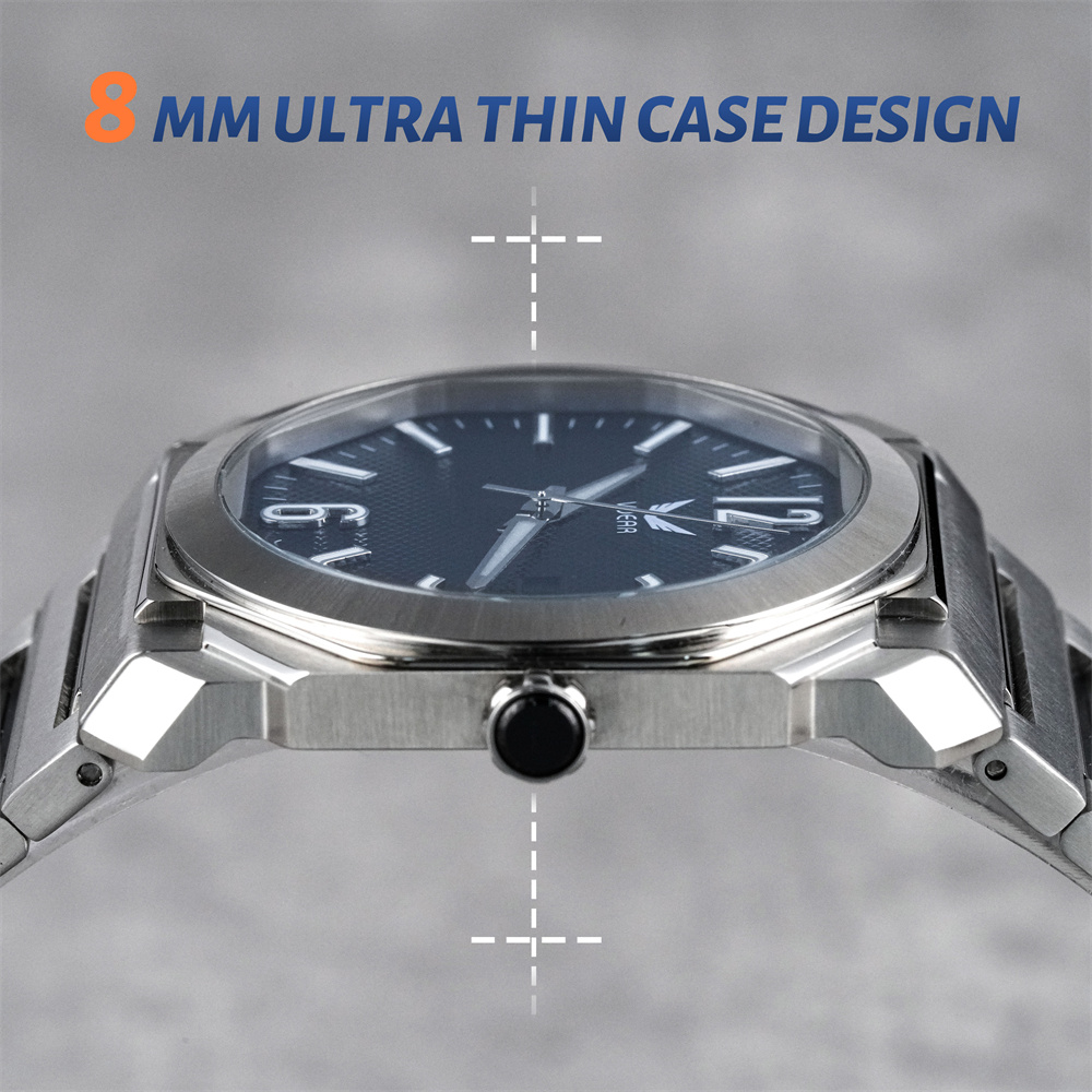 Iss Square Mens Watches Ultra Thin Checkered Pattern Dial Luminous Date Business Wristwatches Quartz Waterproof - Image 10