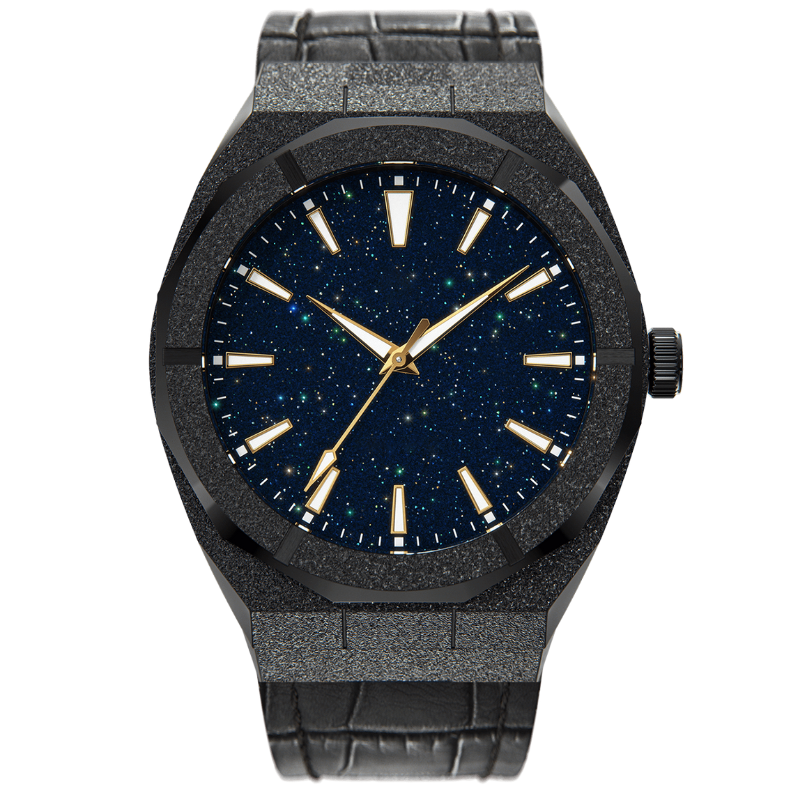 Iss Blue Starry Sky Frosted Watches Literal Gold Stainless Steel Band Creative Personality High Quality Men'S Watch - Image 10