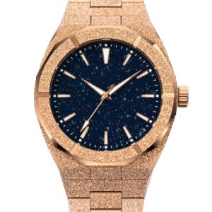 Iss Blue Starry Sky Frosted Watches Literal Gold Stainless Steel Band Creative Personality High Quality Men'S Watch