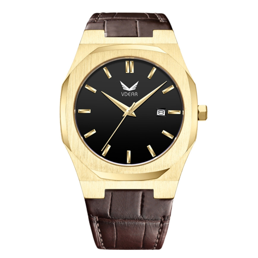 Water proof Stainless Steel Case Quartz Movement Japan Movement Genuine Leather Waterproof Wrist Watch for Men - Image 16